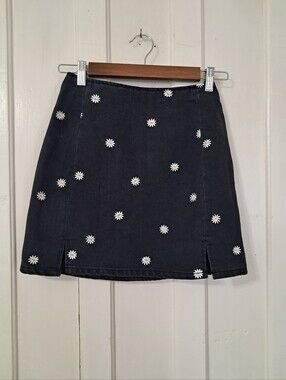 GIANNI BINI Black Denim Skirt